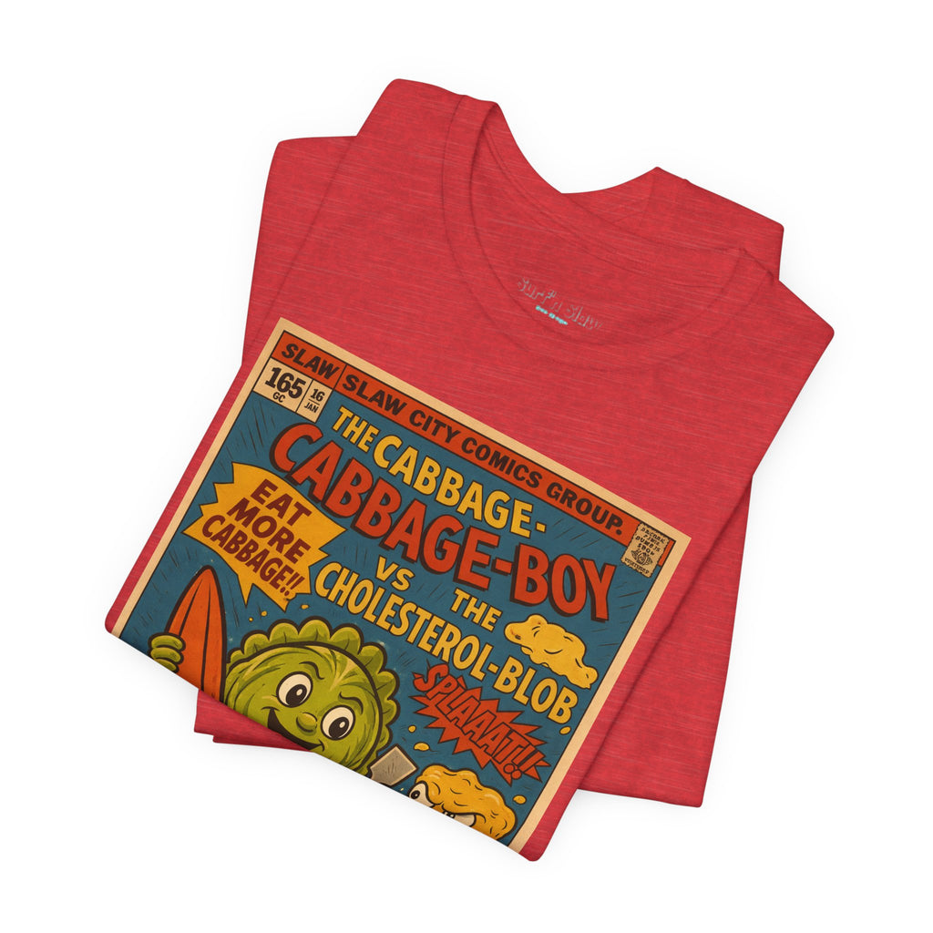 Cabbage Boy Retro Comic T‑Shirt — Vintage Veggie Cartoon Tee