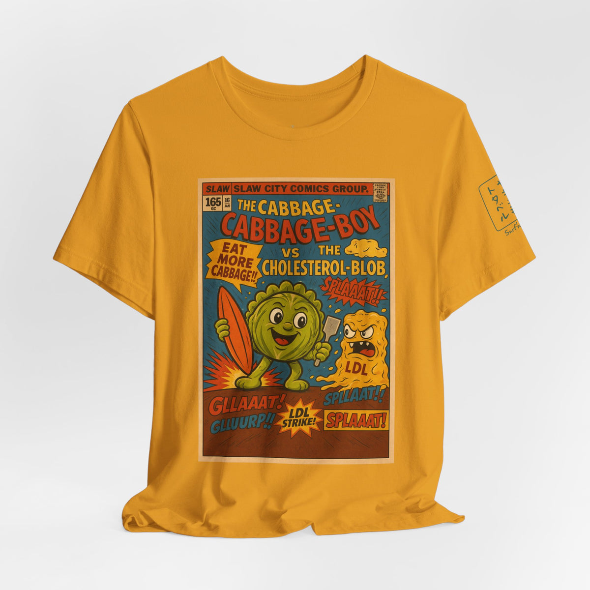 Cabbage Boy Retro Comic T‑Shirt — Vintage Veggie Cartoon Tee