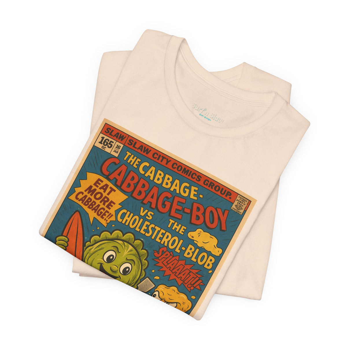 Cabbage Boy Retro Comic T‑Shirt — Vintage Veggie Cartoon Tee