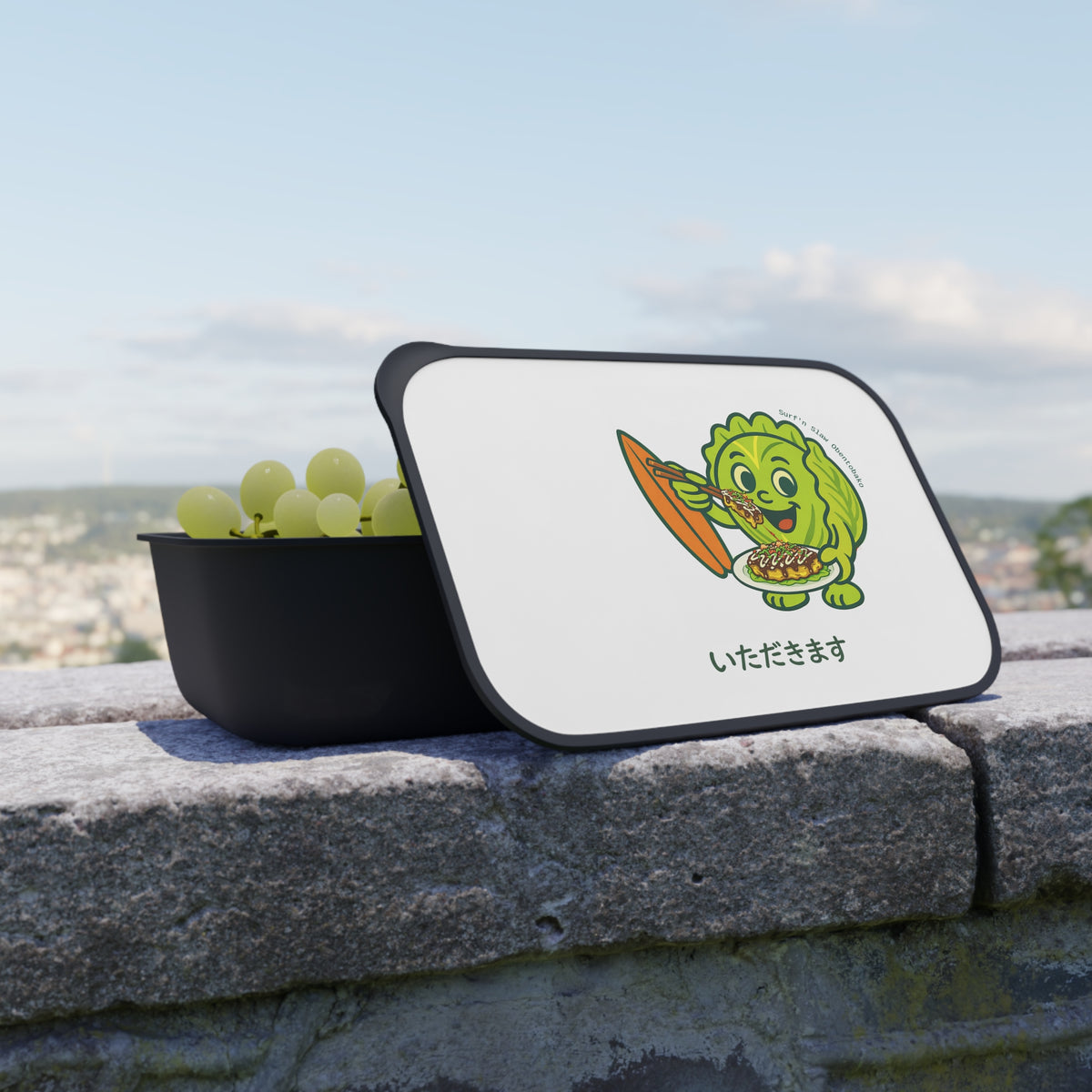 Kawaii Cabbage Boy Bento Box — Reusable PLA Lunchbox with Utensils (いただきます)