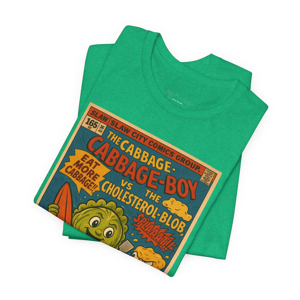 Cabbage Boy Retro Comic T‑Shirt — Vintage Veggie Cartoon Tee