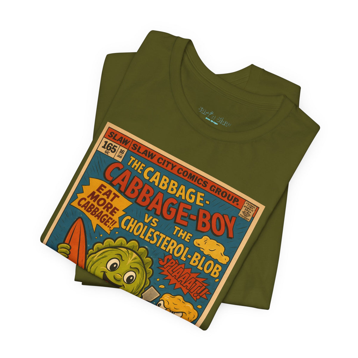 Cabbage Boy Retro Comic T‑Shirt — Vintage Veggie Cartoon Tee