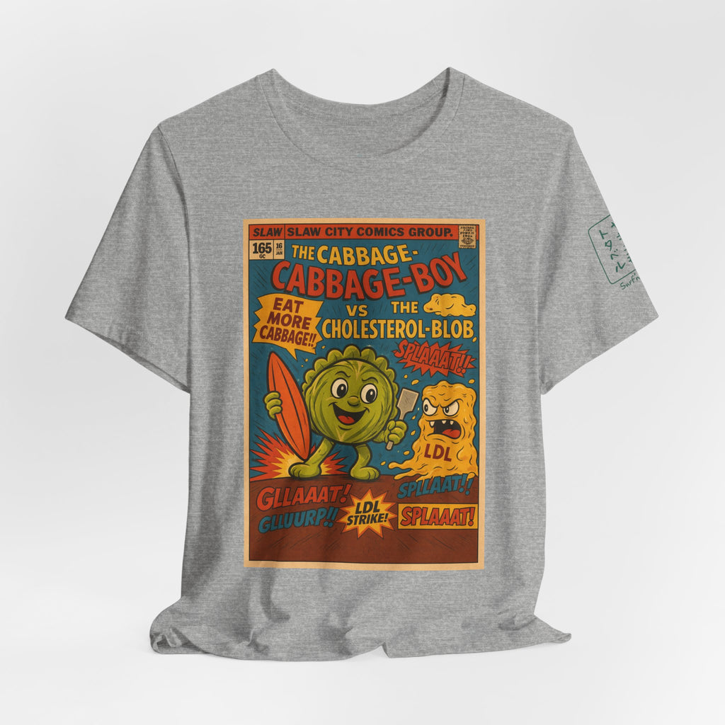 Cabbage Boy Retro Comic T‑Shirt — Vintage Veggie Cartoon Tee