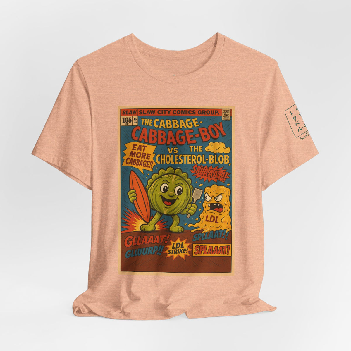 Cabbage Boy Retro Comic T‑Shirt — Vintage Veggie Cartoon Tee