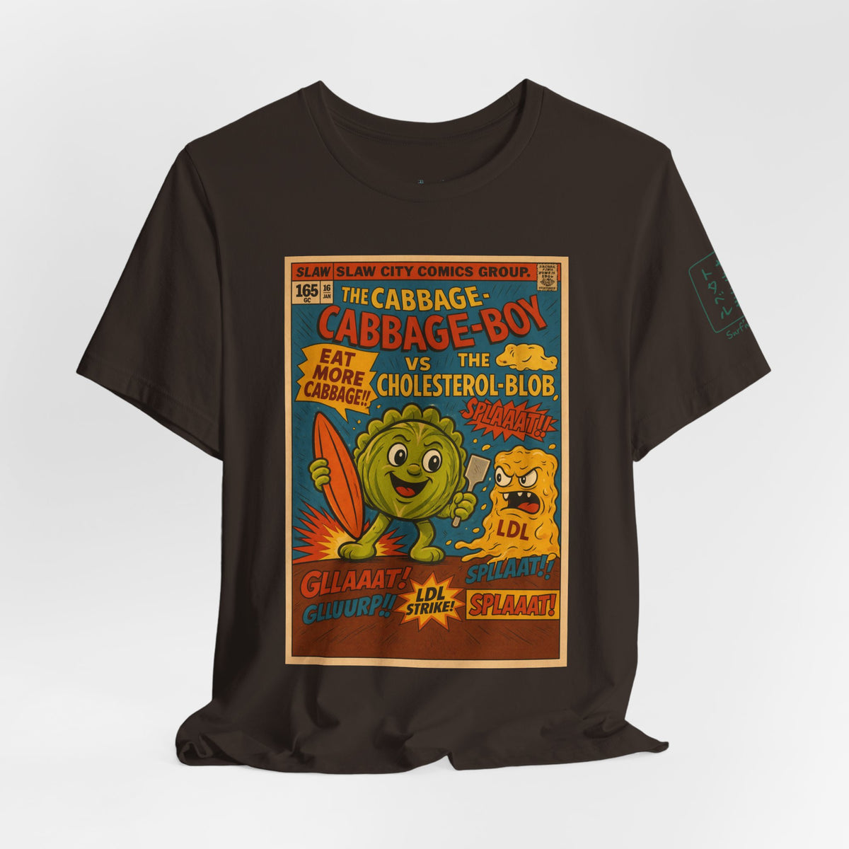 Cabbage Boy Retro Comic T‑Shirt — Vintage Veggie Cartoon Tee