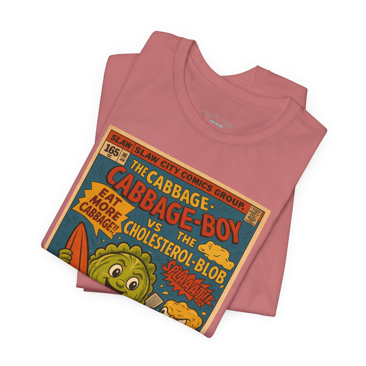 Cabbage Boy Retro Comic T‑Shirt — Vintage Veggie Cartoon Tee