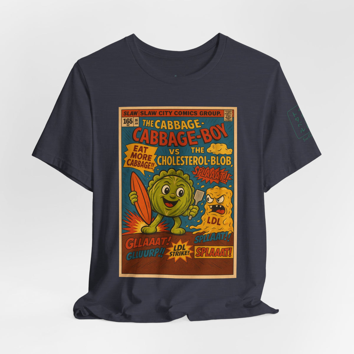 Cabbage Boy Retro Comic T‑Shirt — Vintage Veggie Cartoon Tee