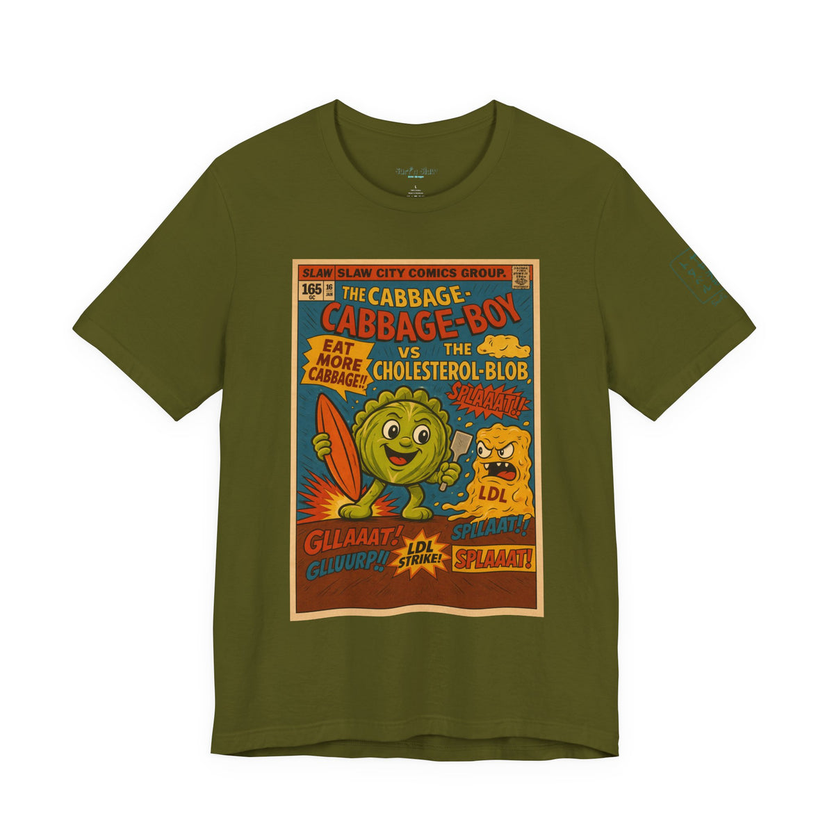 Cabbage Boy Retro Comic T‑Shirt — Vintage Veggie Cartoon Tee