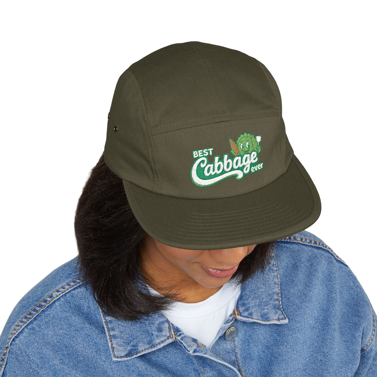 Best Cabbage Ever Embroidered 5-Panel Cap — Cute Vegetable Hat for Gardeners & Foodies