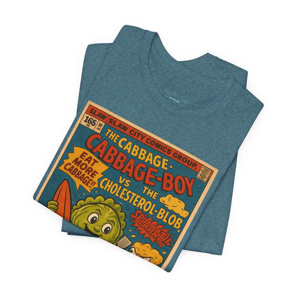 Cabbage Boy Retro Comic T‑Shirt — Vintage Veggie Cartoon Tee