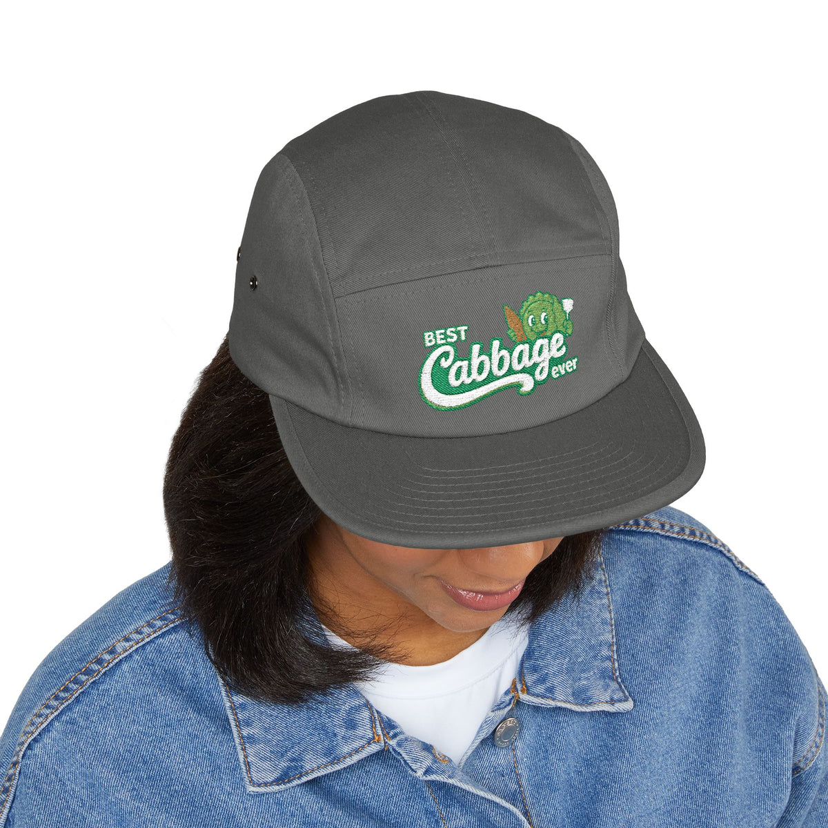 Best Cabbage Ever Embroidered 5-Panel Cap — Cute Vegetable Hat for Gardeners & Foodies
