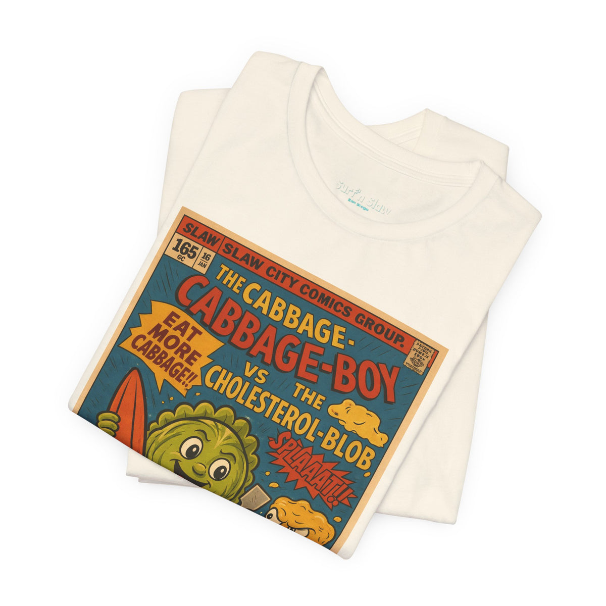 Cabbage Boy Retro Comic T‑Shirt — Vintage Veggie Cartoon Tee
