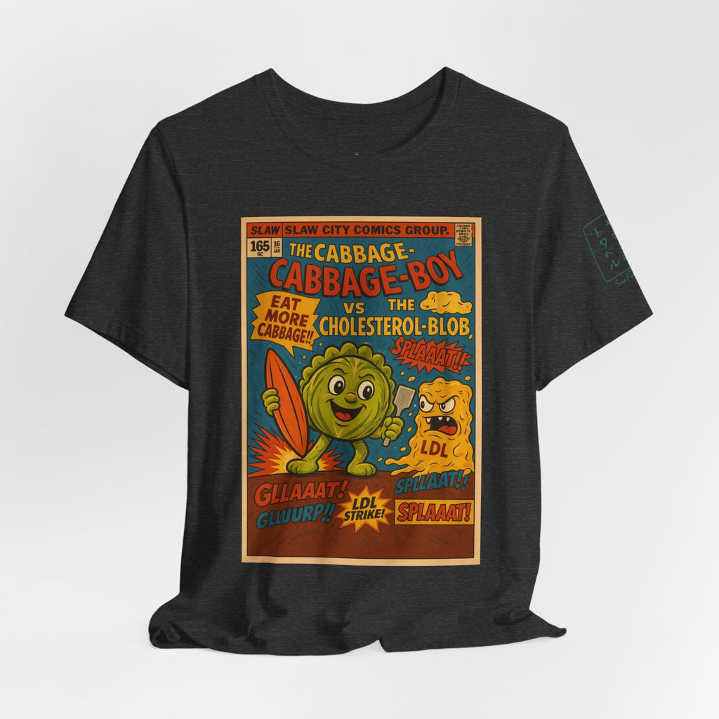 Cabbage Boy Retro Comic T‑Shirt — Vintage Veggie Cartoon Tee