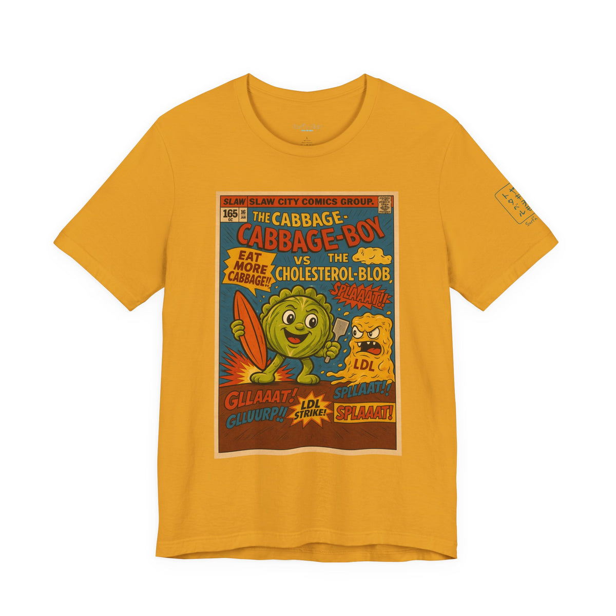Cabbage Boy Retro Comic T‑Shirt — Vintage Veggie Cartoon Tee