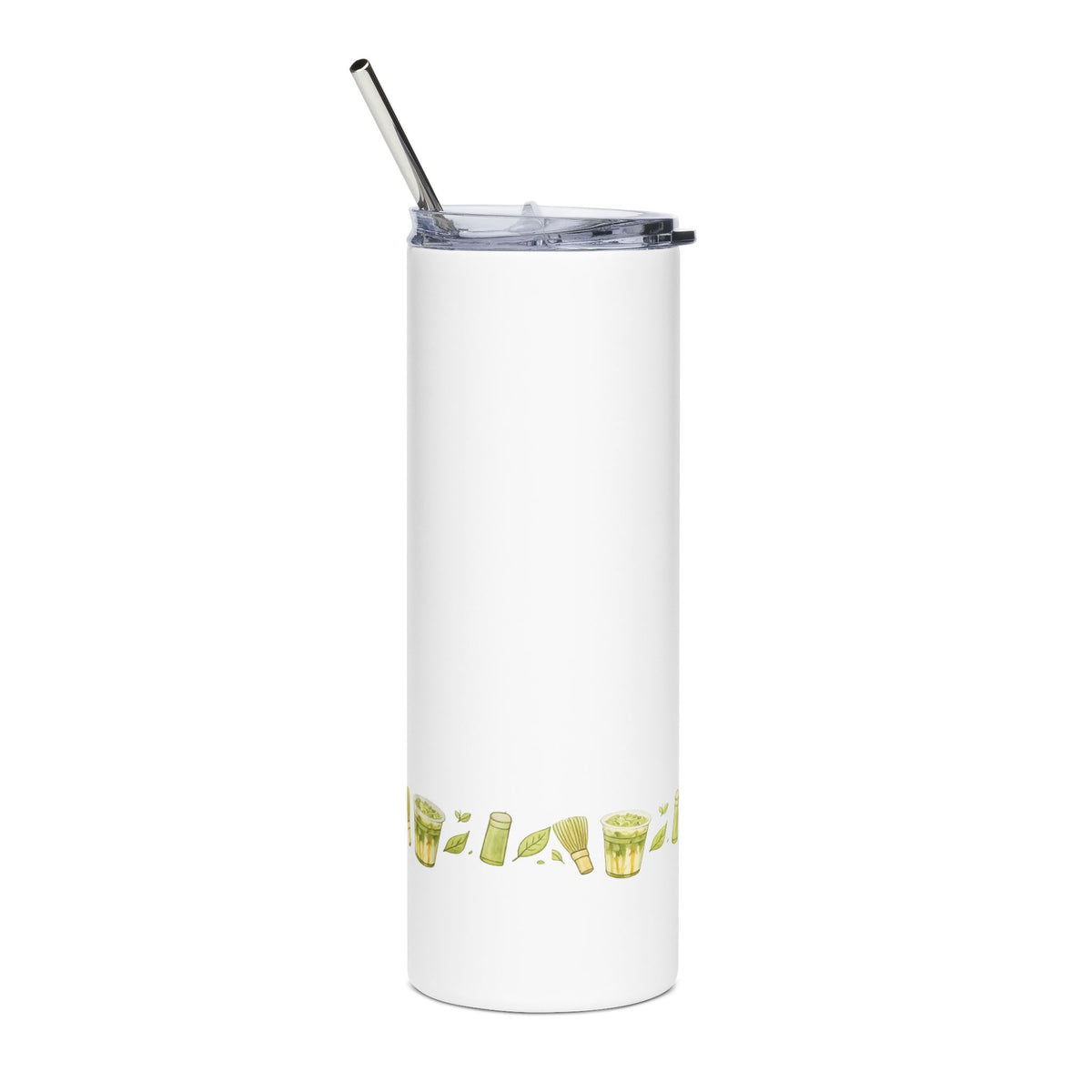 20oz Stainless Steel Tumbler — Playful Green Character on Abstract Painted Background