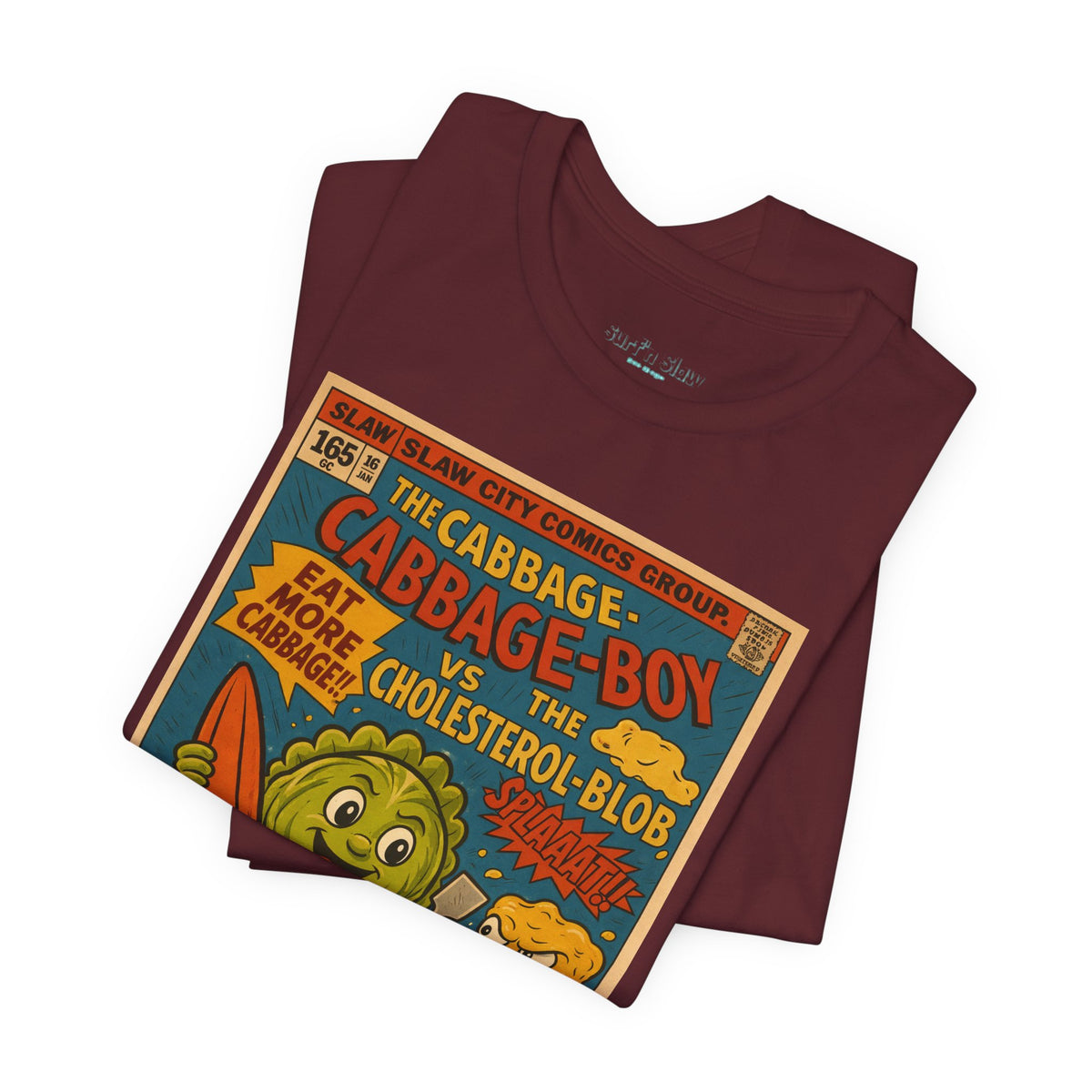 Cabbage Boy Retro Comic T‑Shirt — Vintage Veggie Cartoon Tee