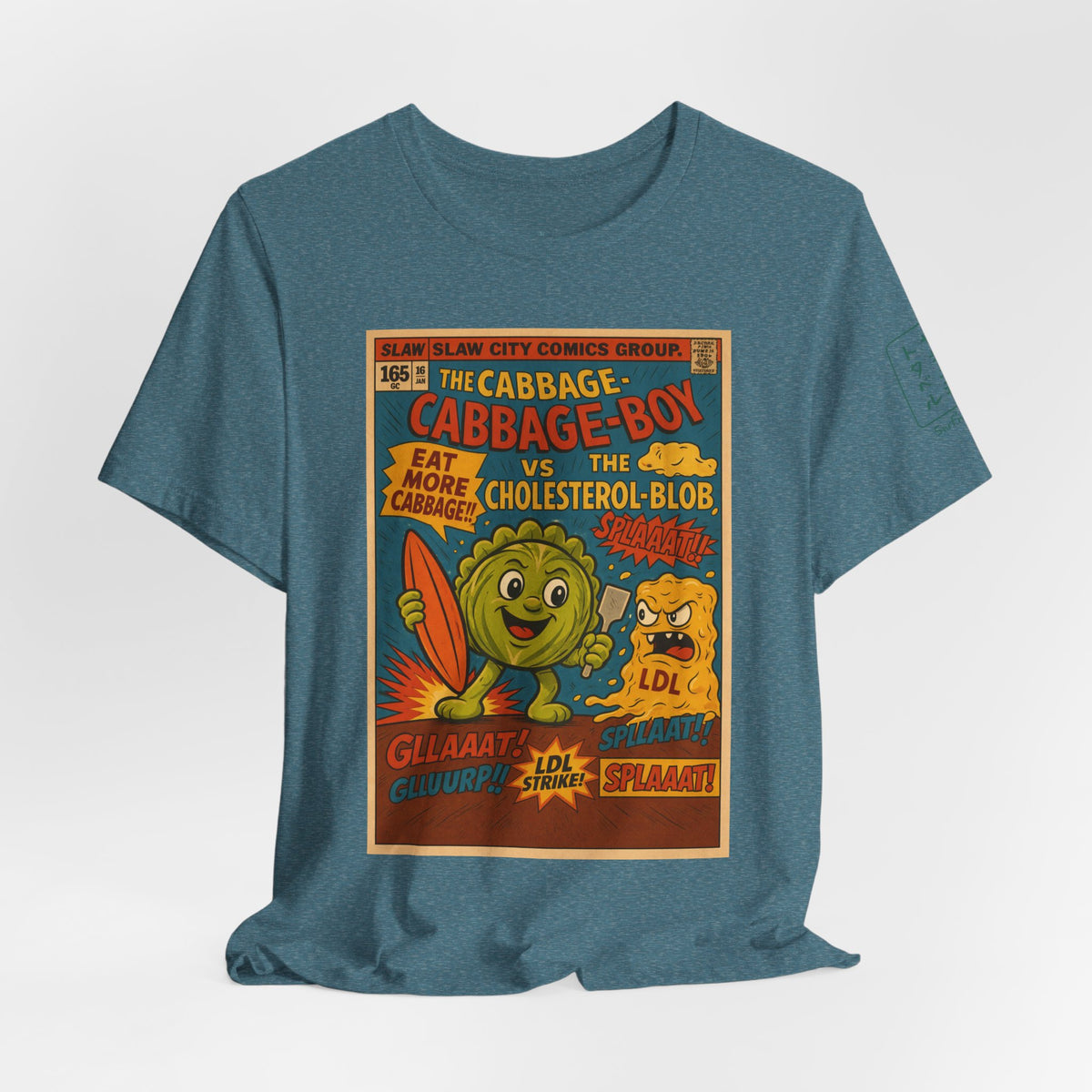 Cabbage Boy Retro Comic T‑Shirt — Vintage Veggie Cartoon Tee