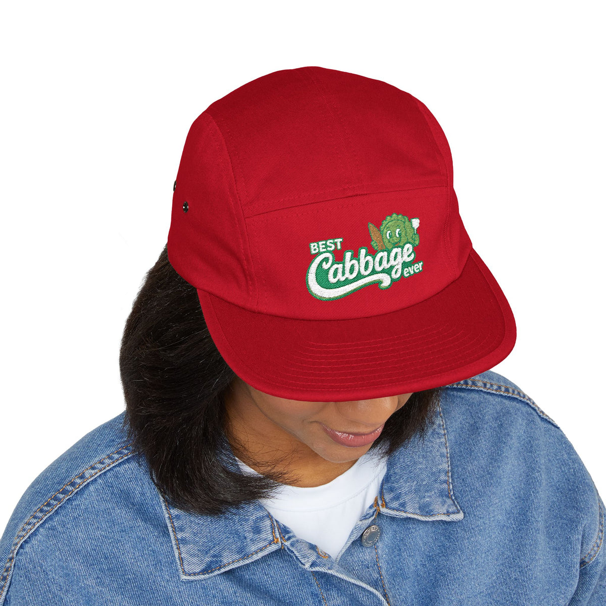 Best Cabbage Ever Embroidered 5-Panel Cap — Cute Vegetable Hat for Gardeners & Foodies