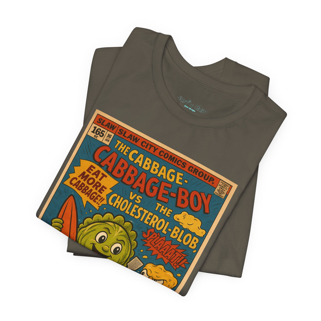 Cabbage Boy Retro Comic T‑Shirt — Vintage Veggie Cartoon Tee