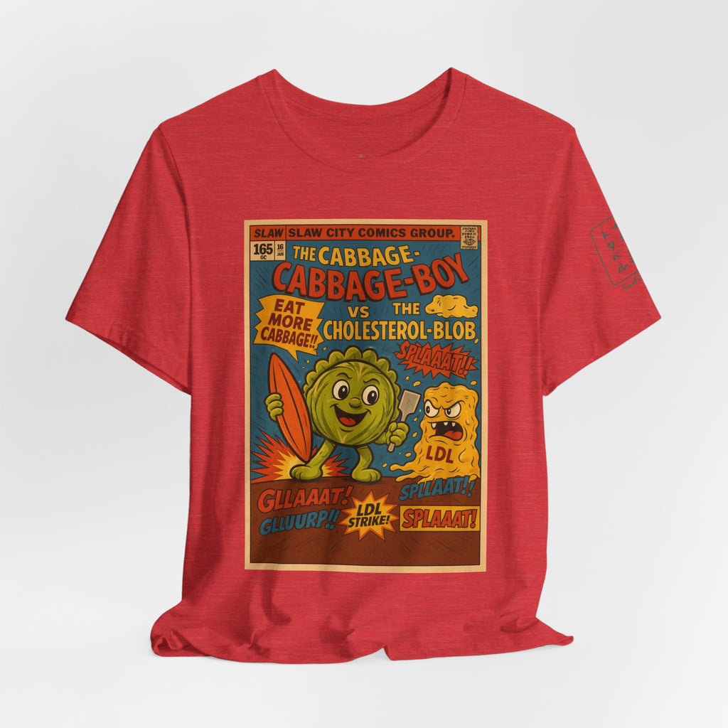 Cabbage Boy Retro Comic T‑Shirt — Vintage Veggie Cartoon Tee
