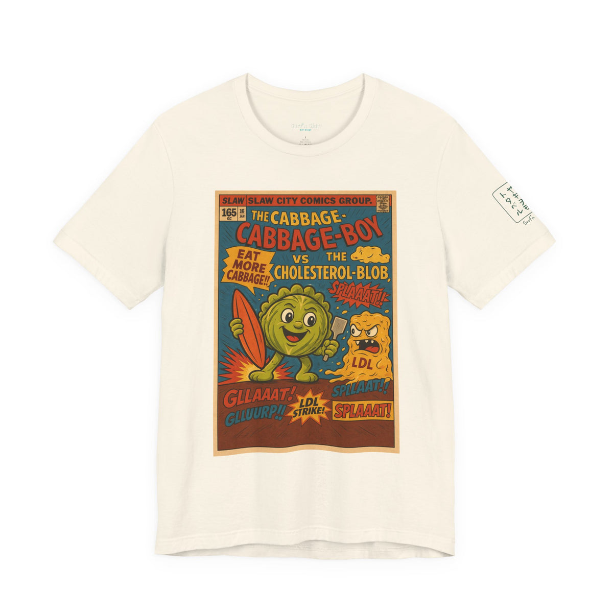 Cabbage Boy Retro Comic T‑Shirt — Vintage Veggie Cartoon Tee